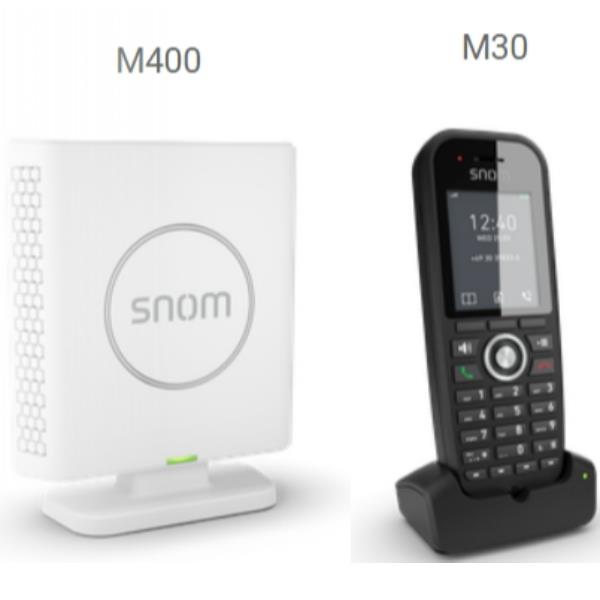 SNOM 00004589 - Snom M430 DECT-IP Doublecell bundle: M400 & M30. Up to 10 parallel calls, Repeater support M6