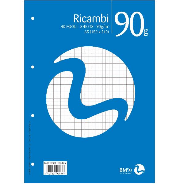 RICAMBI NON RINFORZATI A5 90GR - 4MM 2