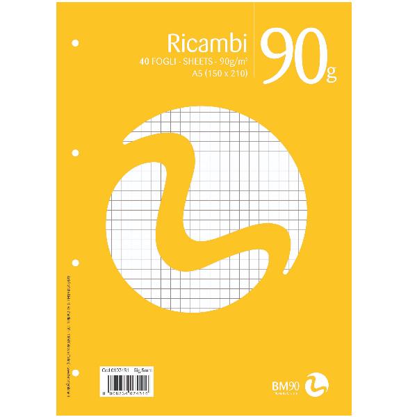 RICAMBI NON RINFORZATI A5 90GR - 5MM 3