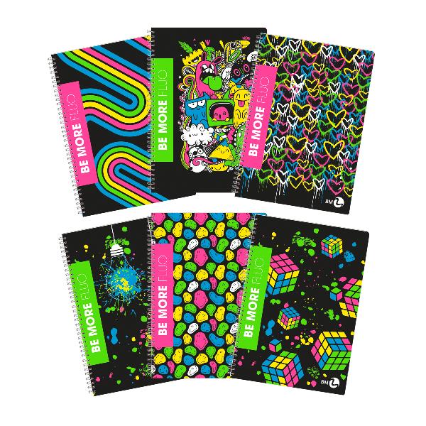 BM - BeMore MAXI SPIRALATO FLUO A4 80GR - 1 RIGO