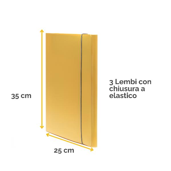 FELLOWES LEONARDI Cartella 3 lembi Holos giallo in plastica riciclata