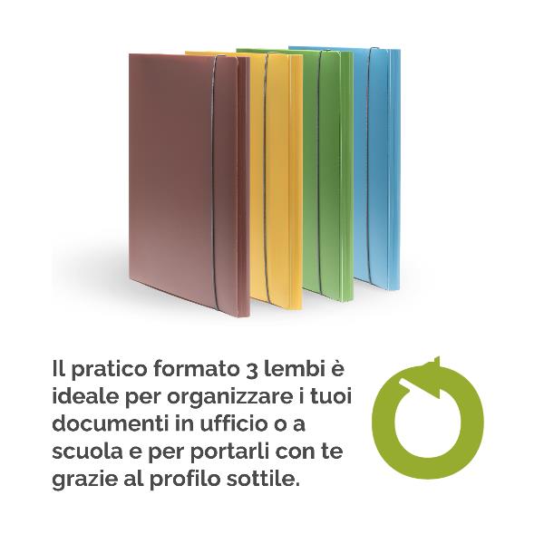 Cartella 3 lembi Holos giallo in plastica riciclata 4