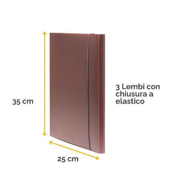 FELLOWES LEONARDI Cartella 3 lembi Holos marrone in plastica riciclata