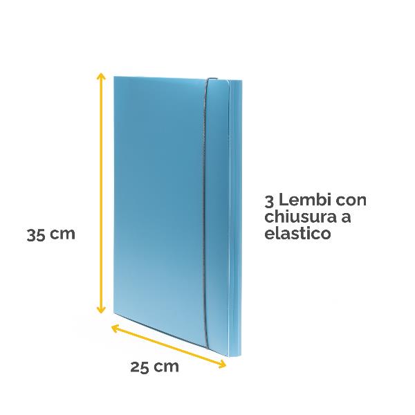 FELLOWES LEONARDI Cartella 3 lembi Holos azzurro in plastica riciclata