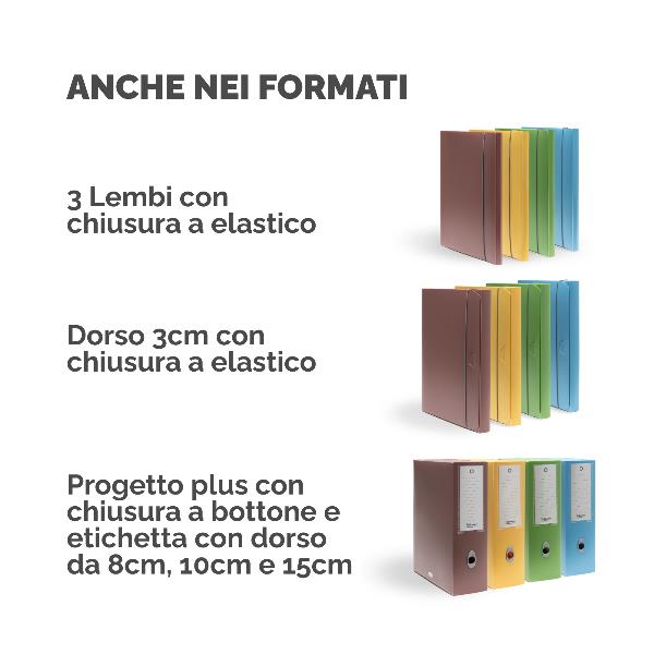 Cartella 3 lembi Holos azzurro in plastica riciclata 4