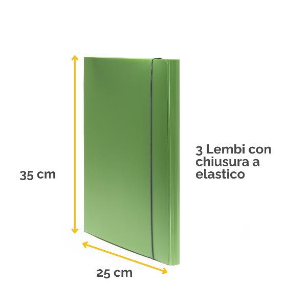 FELLOWES LEONARDI Cartella 3 lembi Holos verde in plastica riciclata