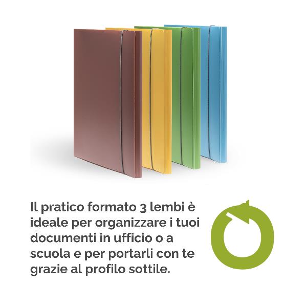 Cartella 3 lembi Holos verde in plastica riciclata 4