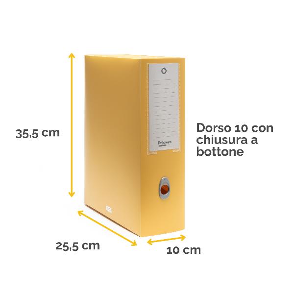 FELLOWES LEONARDI Scatola progetto Holos D10 giallo in plastica riciclata