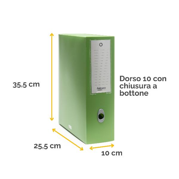 FELLOWES LEONARDI Scatola progetto Holos D10 verde in plastica riciclata