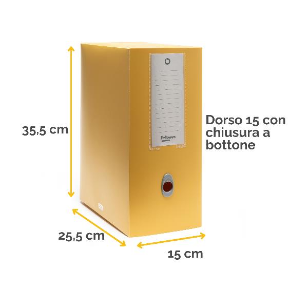 FELLOWES LEONARDI Scatola progetto Holos D15 giallo in plastica riciclata