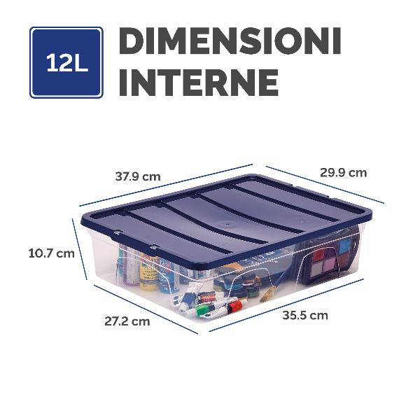 Scatola in plastica coperchio 12L 2