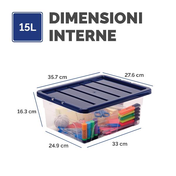 Scatola in plastica coperchio 15L 3