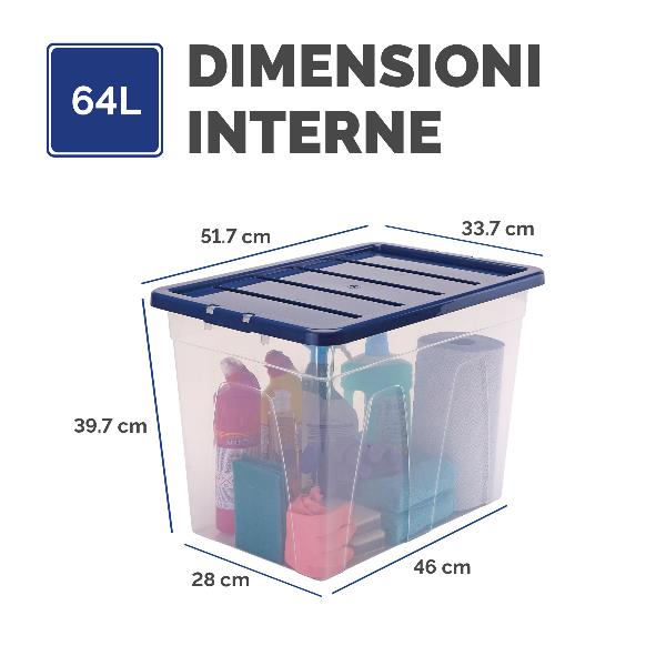 Scatola in plastica coperchio 64L 3