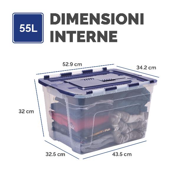 Scatola in plastica con cerniera 55L 5