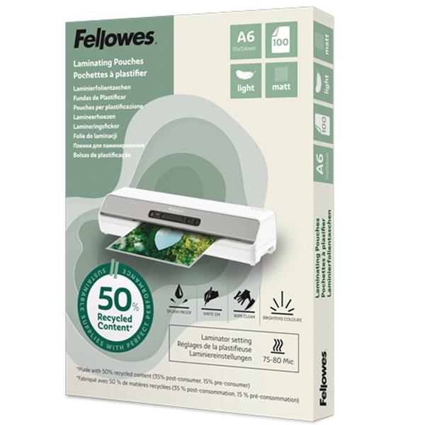 FELLOWES LEONARDI Pouche A6 riciclate 50% opache 100p
