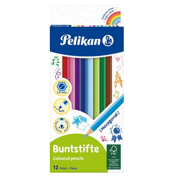 PELIKAN MATITE COLORATE ESAGONALI