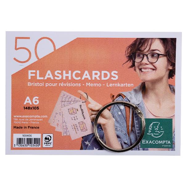 EXACOMPTA FLASHCARDS A6 COLORI ASSORTITI (Conf.19 da 50 Flashcards))