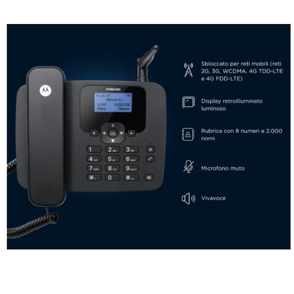 TELEFONO FISSO W410 (GSM CON SIM 4G) 4