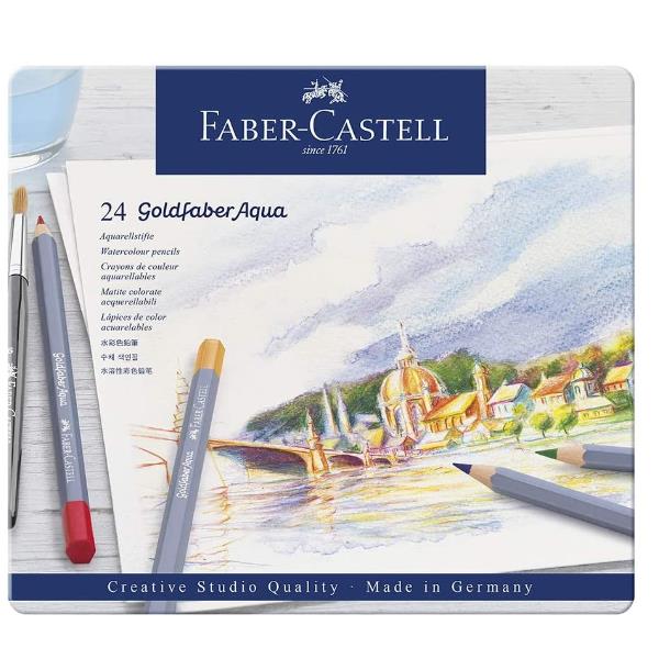 FABER CASTEL Matite colorate acquerellabili Goldfaber Aqua conf met da 24