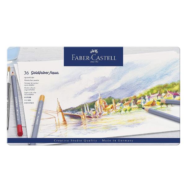 FABER CASTEL Matite colorate acquerellabili Goldfaber Aqua conf met da 36