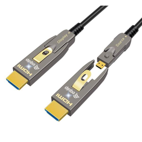 EQUIP EQUIP - Cavo ottico attivo HDMI 2.0 staccabile tipo D + A, 4K/60Hz - 10m