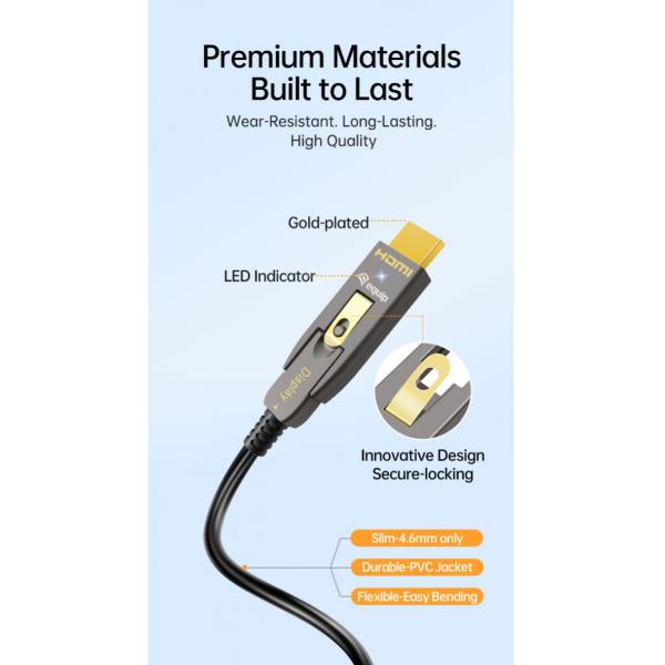EQUIP - Cavo ottico attivo HDMI 2.0 staccabile tipo D + A, 4K/60Hz - 15m 7