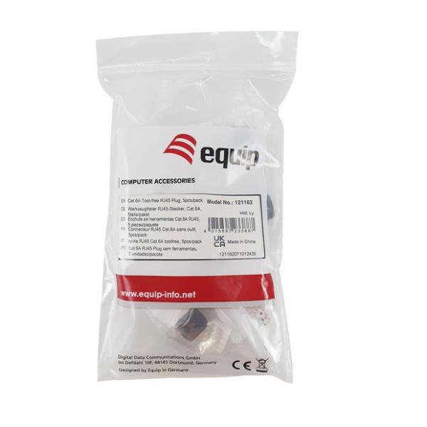 EQUIP - CONNETTORE RJ45 TOOL-FREE CAT.6a, confez. 5pz 4