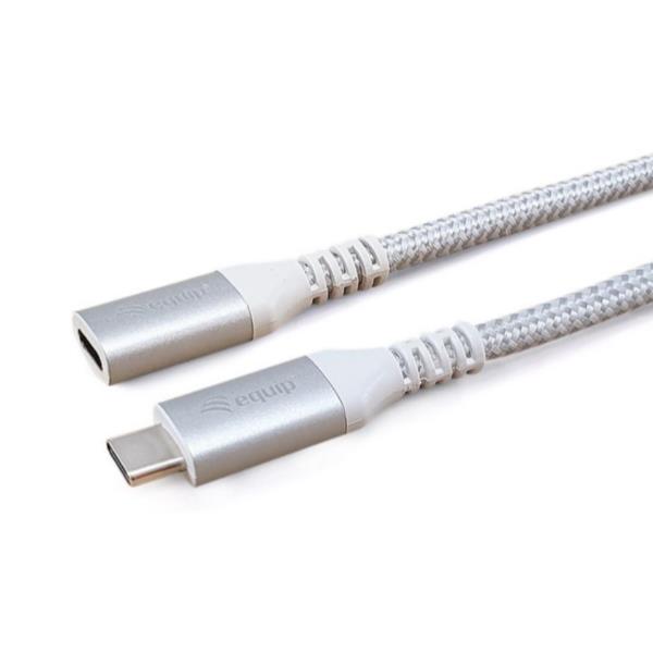 EQUIP EQUIP - Cavo di prolunga USB 3.2 Gen 2 da C a C, M/F, 4K/60Hz, 10Gbps, Bianco - 0,5m