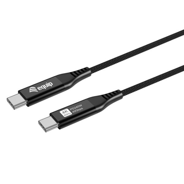 EQUIP EQUIP - CAVO USB4 ultrasottile, da USB-C M a USB-C M, 40 Gbps, PD 3.1 240 W, 8K/60 Hz, compatibile con Thunderbolt 3/4, 1.2m