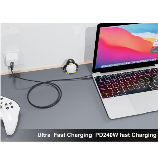 EQUIP - CAVO USB4 ultrasottile, da USB-C M a USB-C M, 40 Gbps, PD 3.1 240 W, 8K/60 Hz, compatibile con Thunderbolt 3/4, 1.2m 6