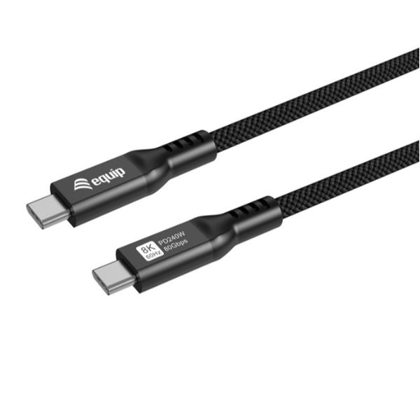 EQUIP EQUIP - CAVO USB4, da USB-C maschio a USB-C maschio, 80 Gbps, PD 3.1 240 W, 8K/60 Hz, compatibile con Thunderbolt 3/4, 2.0m
