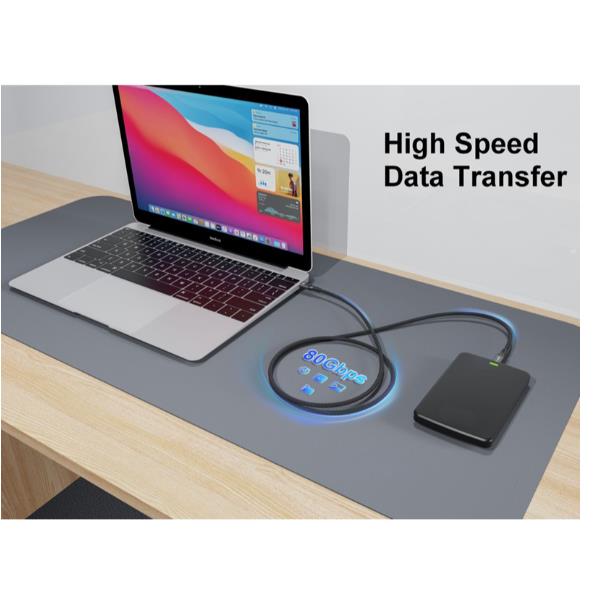 EQUIP - CAVO USB4, da USB-C maschio a USB-C maschio, 80 Gbps, PD 3.1 240 W, 8K/60 Hz, compatibile con Thunderbolt 3/4, 2.0m 3