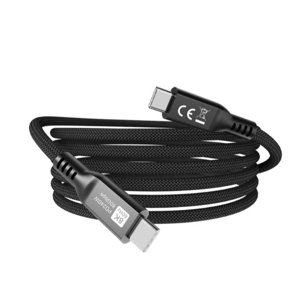 EQUIP - CAVO USB4, da USB-C maschio a USB-C maschio, 80 Gbps, PD 3.1 240 W, 8K/60 Hz, compatibile con Thunderbolt 3/4, 2.0m 5