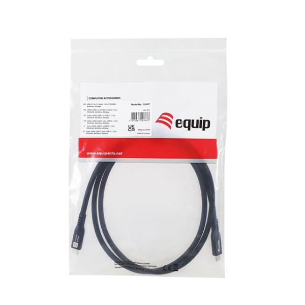 EQUIP - CAVO USB4, da USB-C maschio a USB-C maschio, 80 Gbps, PD 3.1 240 W, 8K/60 Hz, compatibile con Thunderbolt 3/4, 2.0m 8