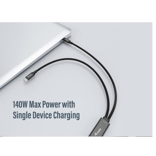 EQUIP - CAVO DI RICARICA USB-C a C a Y, PD 3.1 140W, E-marker, Intrecciato, 1.5m 4