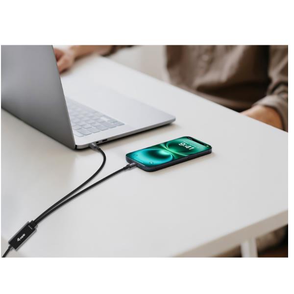 EQUIP - CAVO DI RICARICA USB-C a C a Y, PD 3.1 140W, E-marker, Intrecciato, 1.5m 5