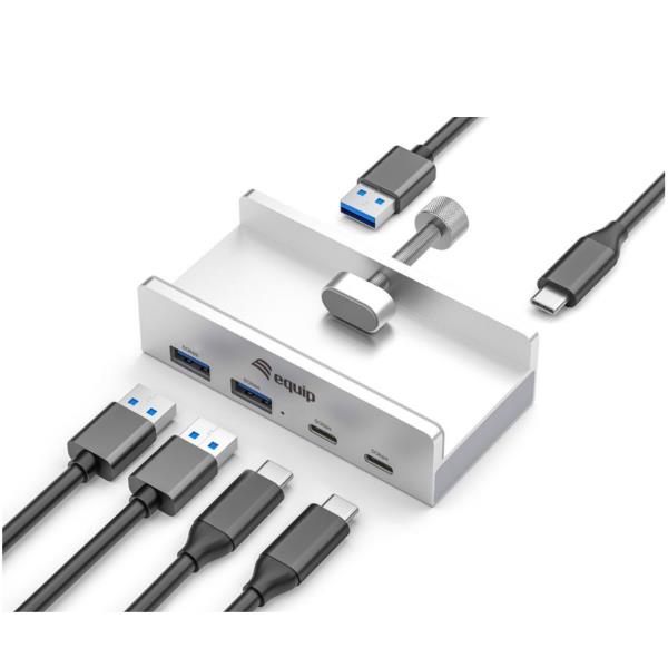 EQUIP - HUB USB 4-PORTE con morsetto, 5 Gbps 5