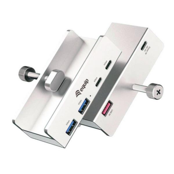 EQUIP - HUB USB 4-PORTE con morsetto, 5 Gbps 6