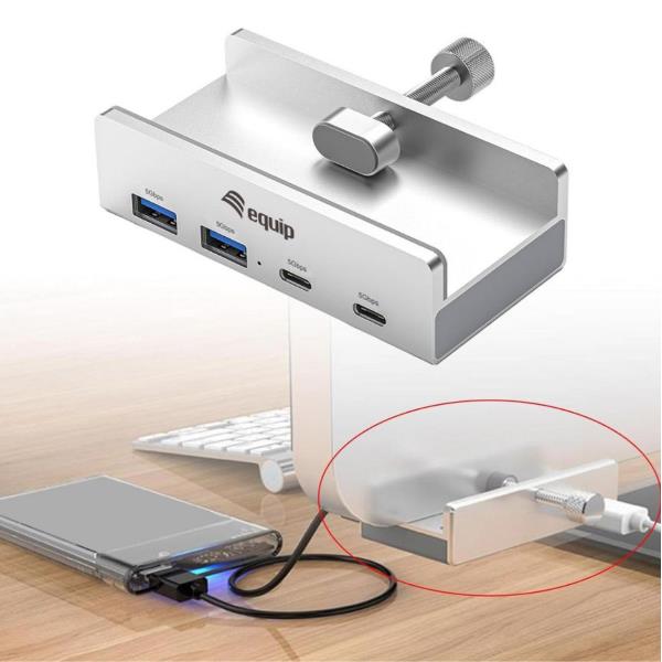 EQUIP - HUB USB 4-PORTE con morsetto, 5 Gbps 7