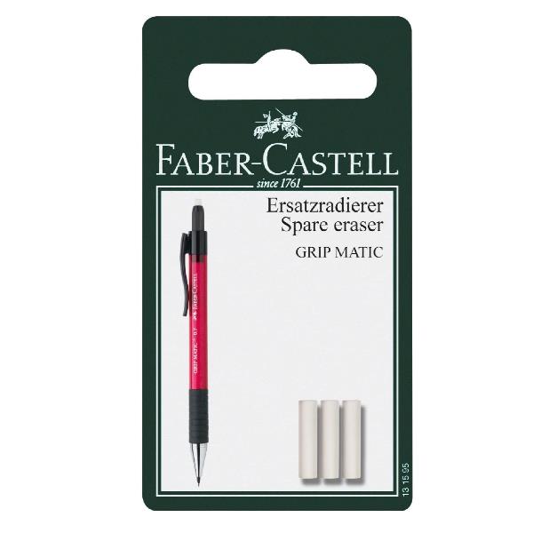 FABER CASTEL Gomme di ricambio Grip Matic per matita meccanica, set di 3