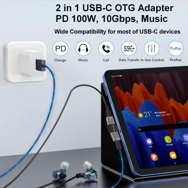 EQUIP - ADATTATORE OTG USB-C 2 in 1, PD 100W, 10Gbps 8