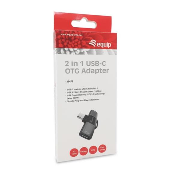 EQUIP - ADATTATORE OTG USB-C 2 in 1, PD 100W, 10Gbps 9