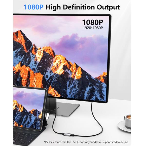 EQUIP - ADATTATORE da USB a HDMI (USB-C + A), 1080P HD 3