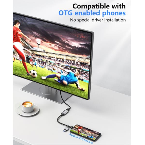 EQUIP - ADATTATORE da USB a HDMI (USB-C + A), 1080P HD 10
