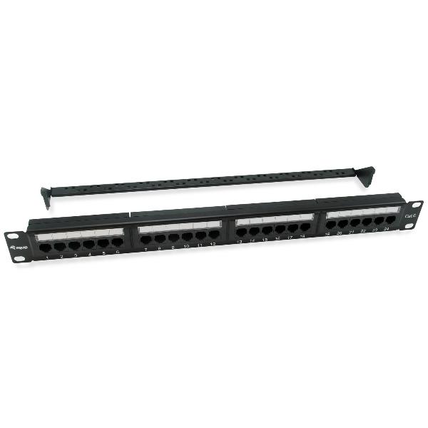 EQUIP EQUIP - PATCH PANEL 24 PORTE CAT.6 NON SCHERMATO, 1U 19" - Nero