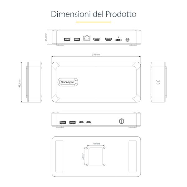 USB4 Docking Station, Dual 4K 20