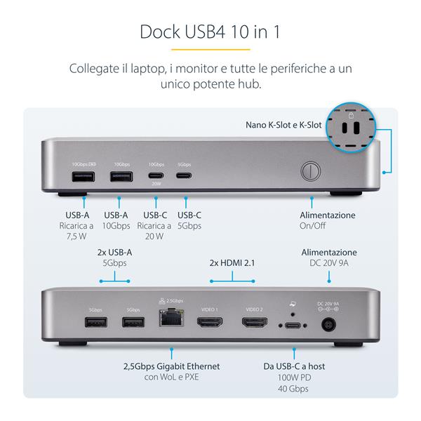 USB4 Docking Station, Dual 4K 4