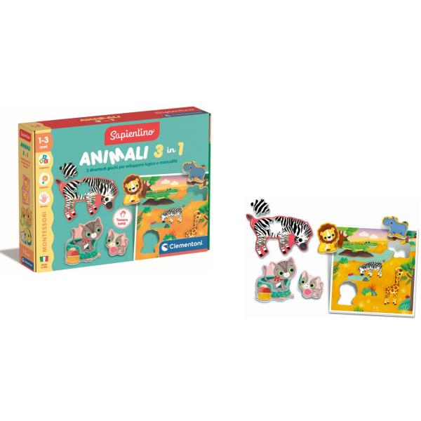 Clementoni MONTESSORI - ANIMALI 3IN1