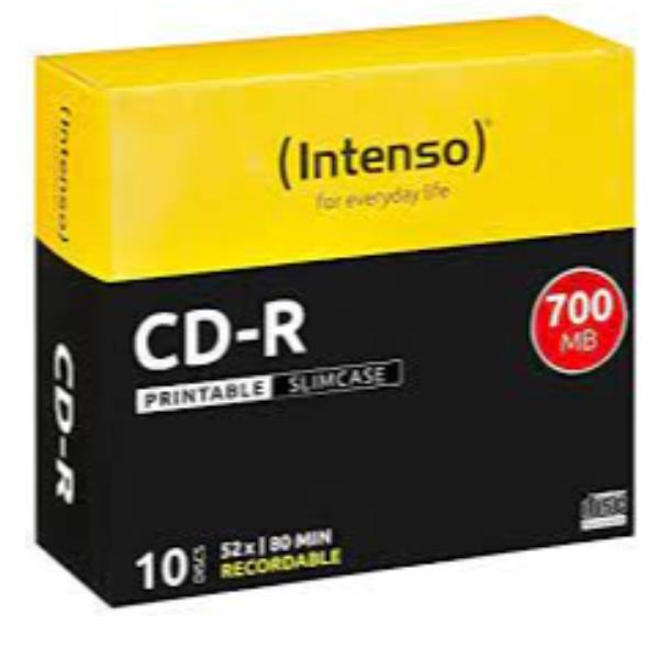 INTENSO CD-R 700 MB PRINTABLE SLIM CASE 10PZ