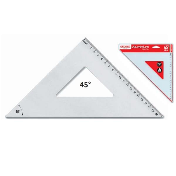 ARDA SQUADRA ALLUMINIO PROFIL 45°CM 25
